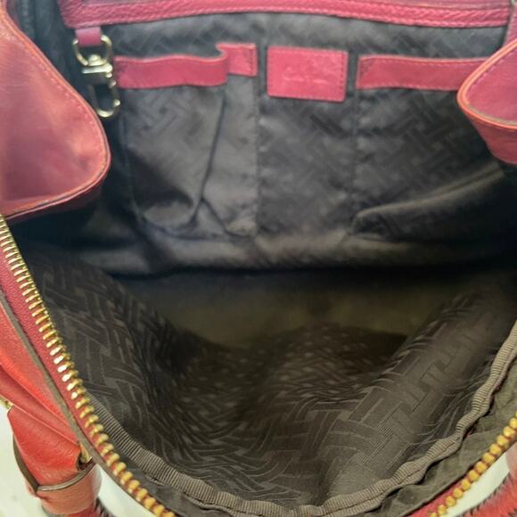 Cole Haan satchel red two toned leather - Picture 7 of 12